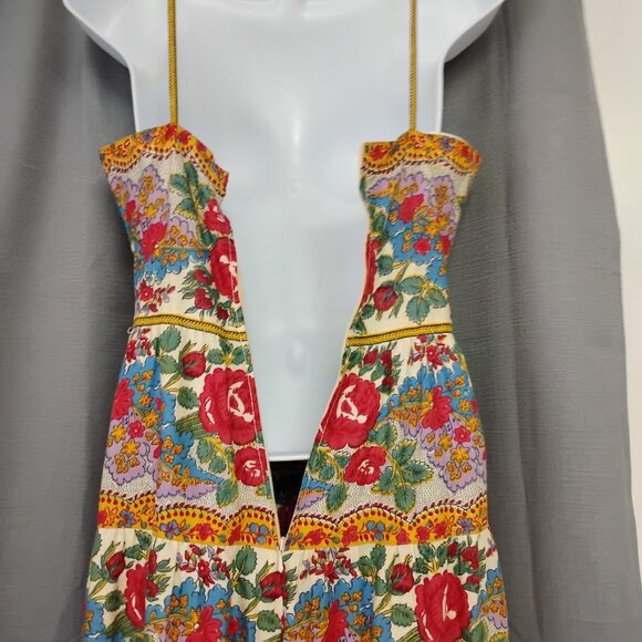 ❤️SOULEIADO CHARLES DEMERY Made in France Boho Spaghetti Strap Cotton Dress XS - Picture 7 of 10